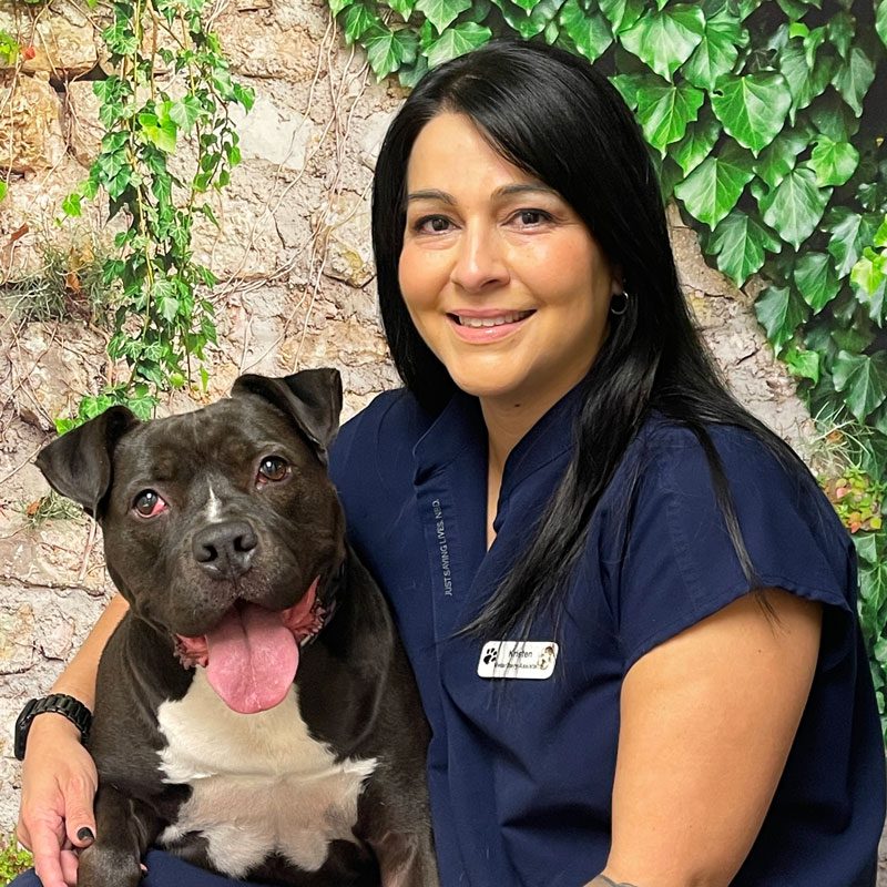 Kristen Veterinary Assistant Smiling With Her Dog